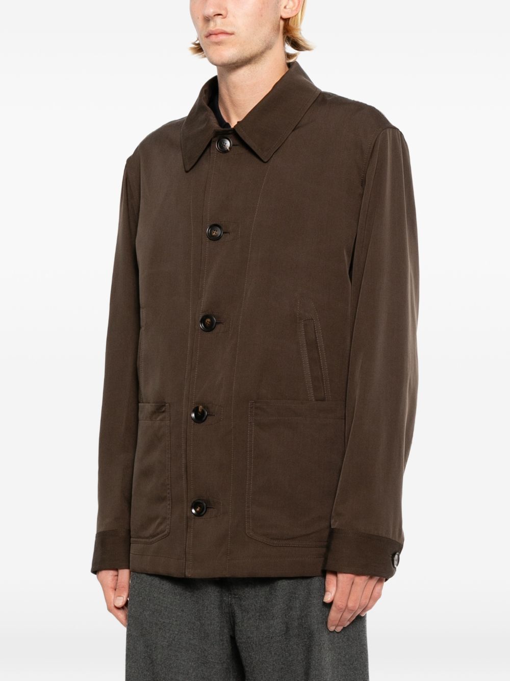 silk buttoned-cuff jacket