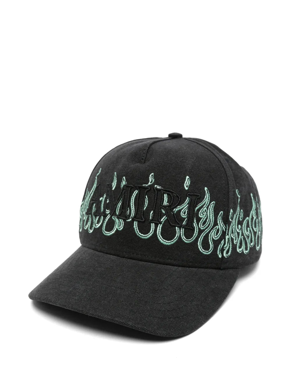 flame-embroidered logo-patch baseball cap