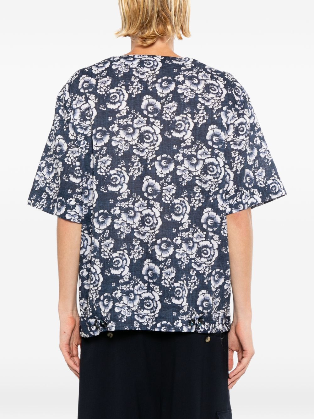 floral-print shirt