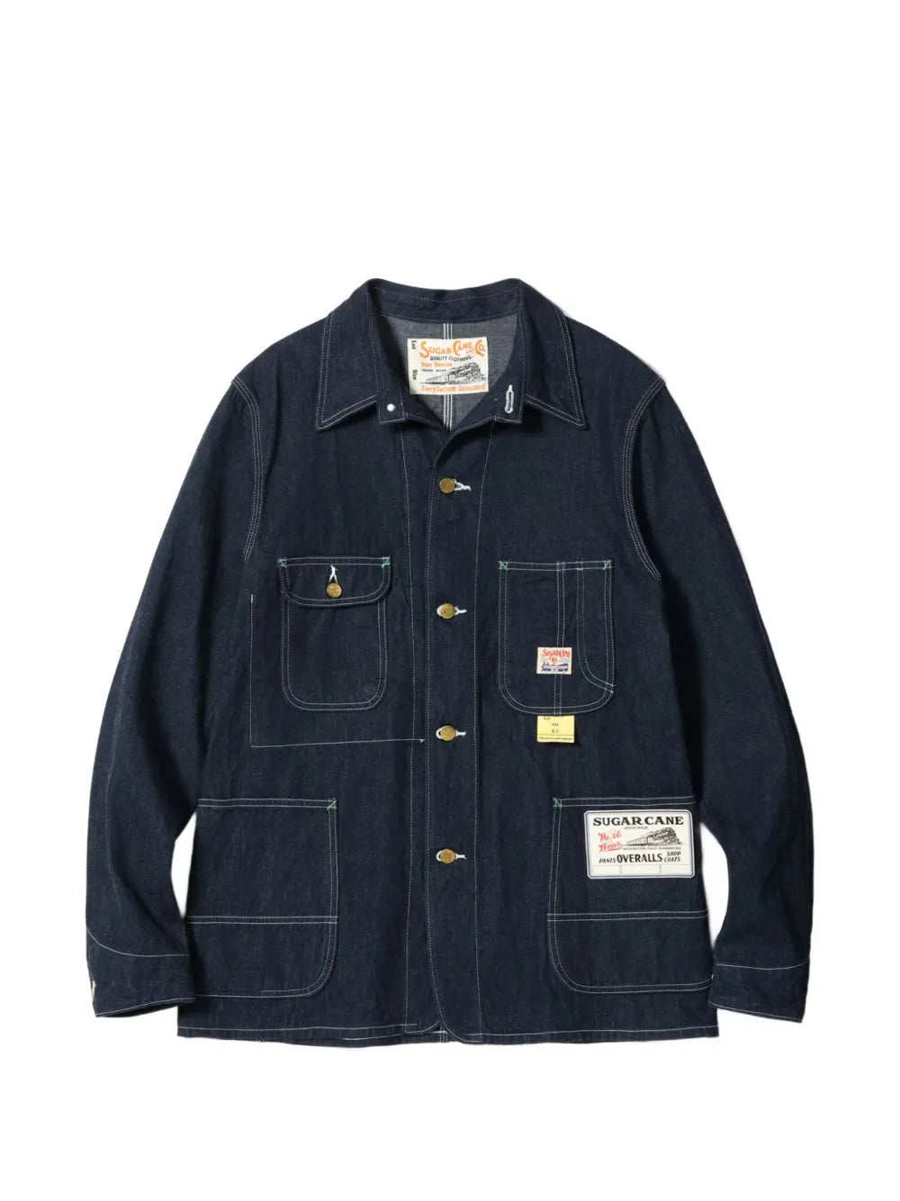 Contrast-Stitch Patch-Pocket Button-Down Denim Jacket