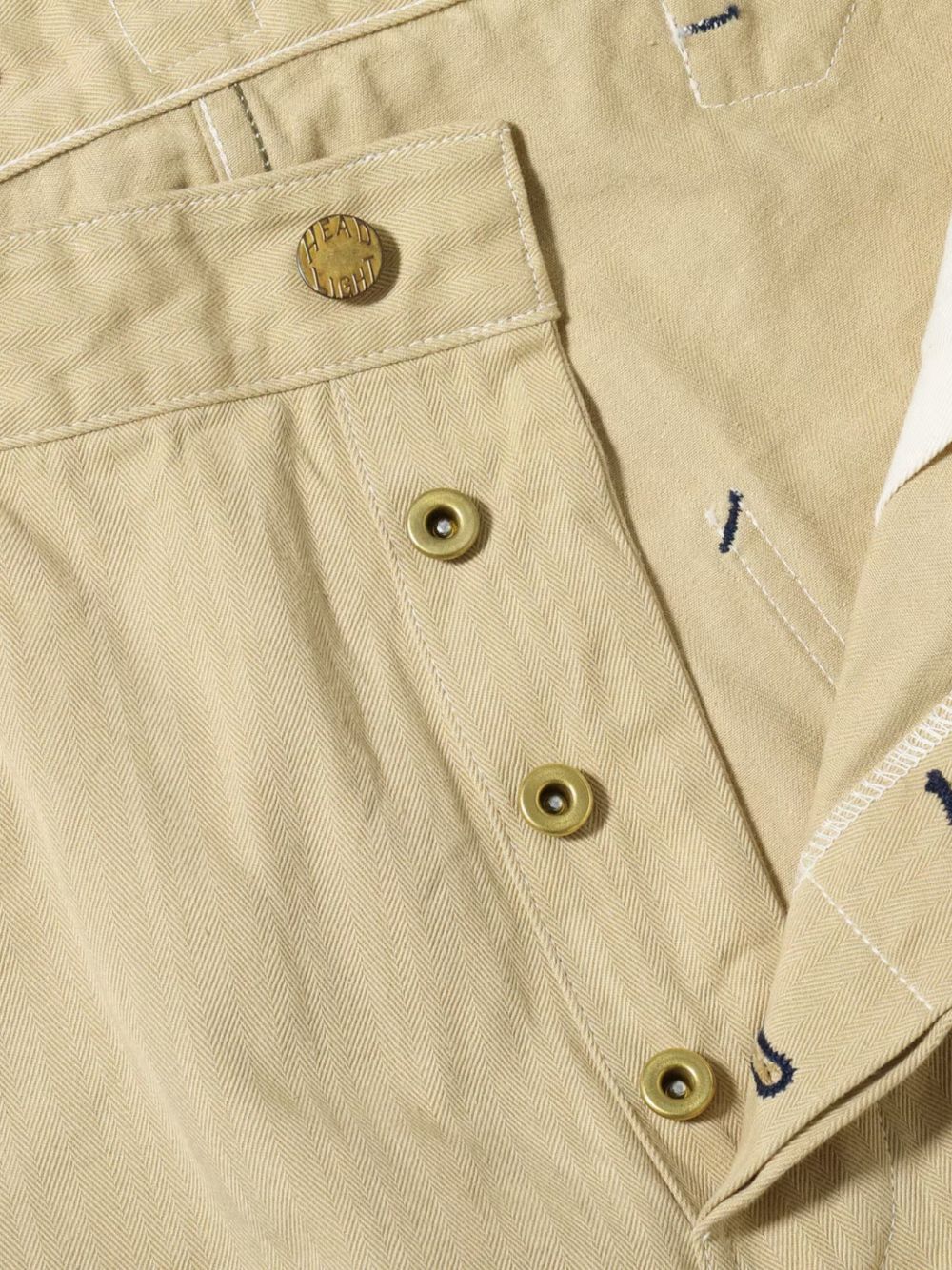 Headlight herringbone-pattern cotton trousers