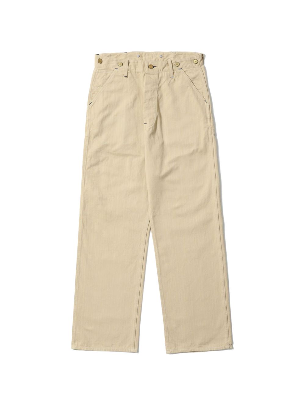 Headlight herringbone-pattern cotton trousers