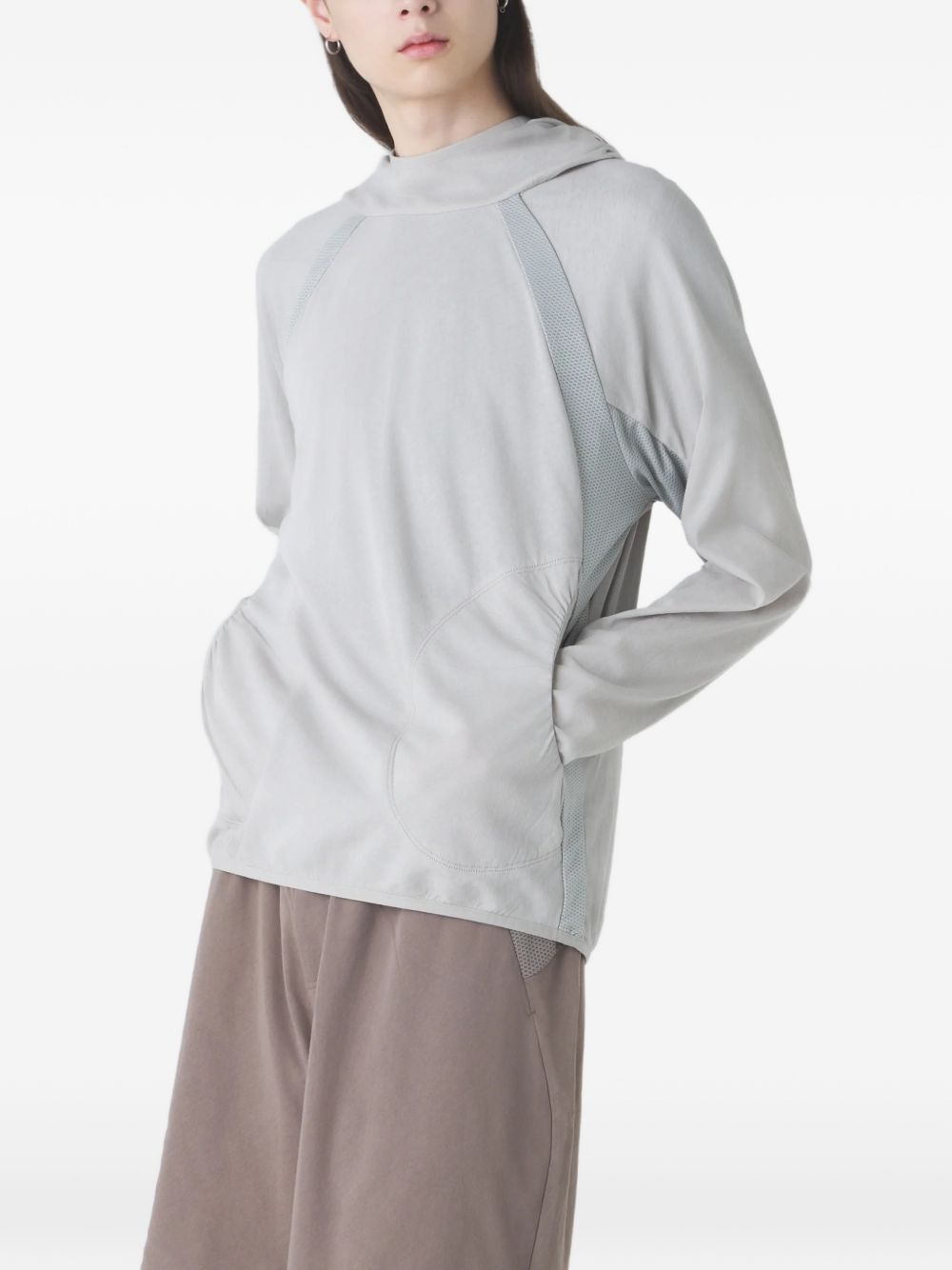 Orbit panelled long-sleeve hoodie