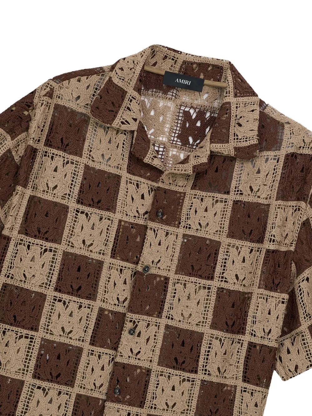 MA Quad checkered crochet shirt
