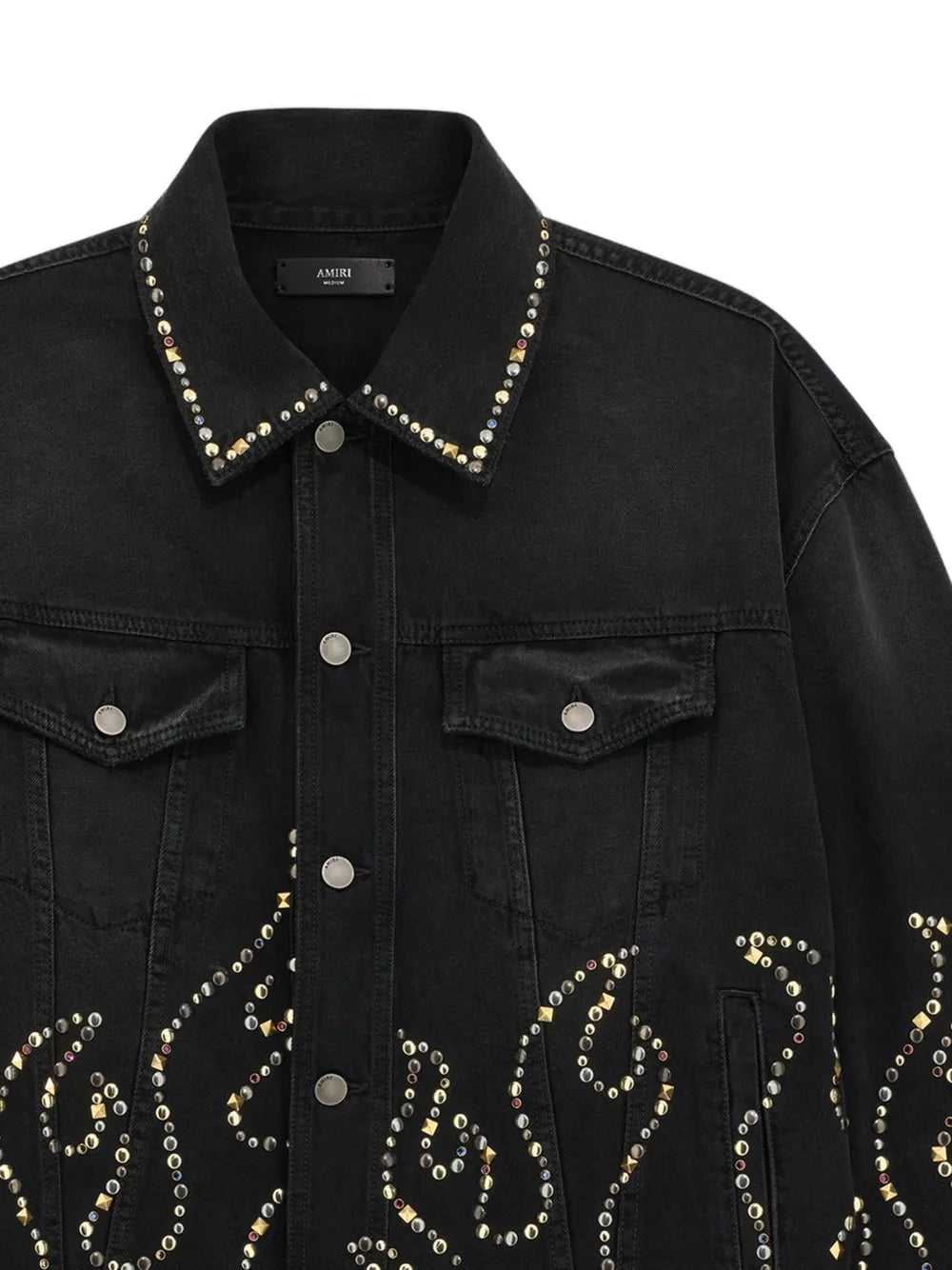 stud-embellished denim jacket