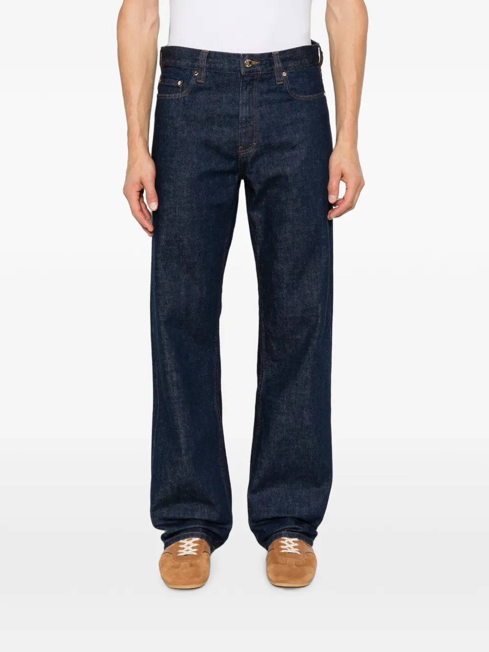logo-embroidered straight-leg jeans