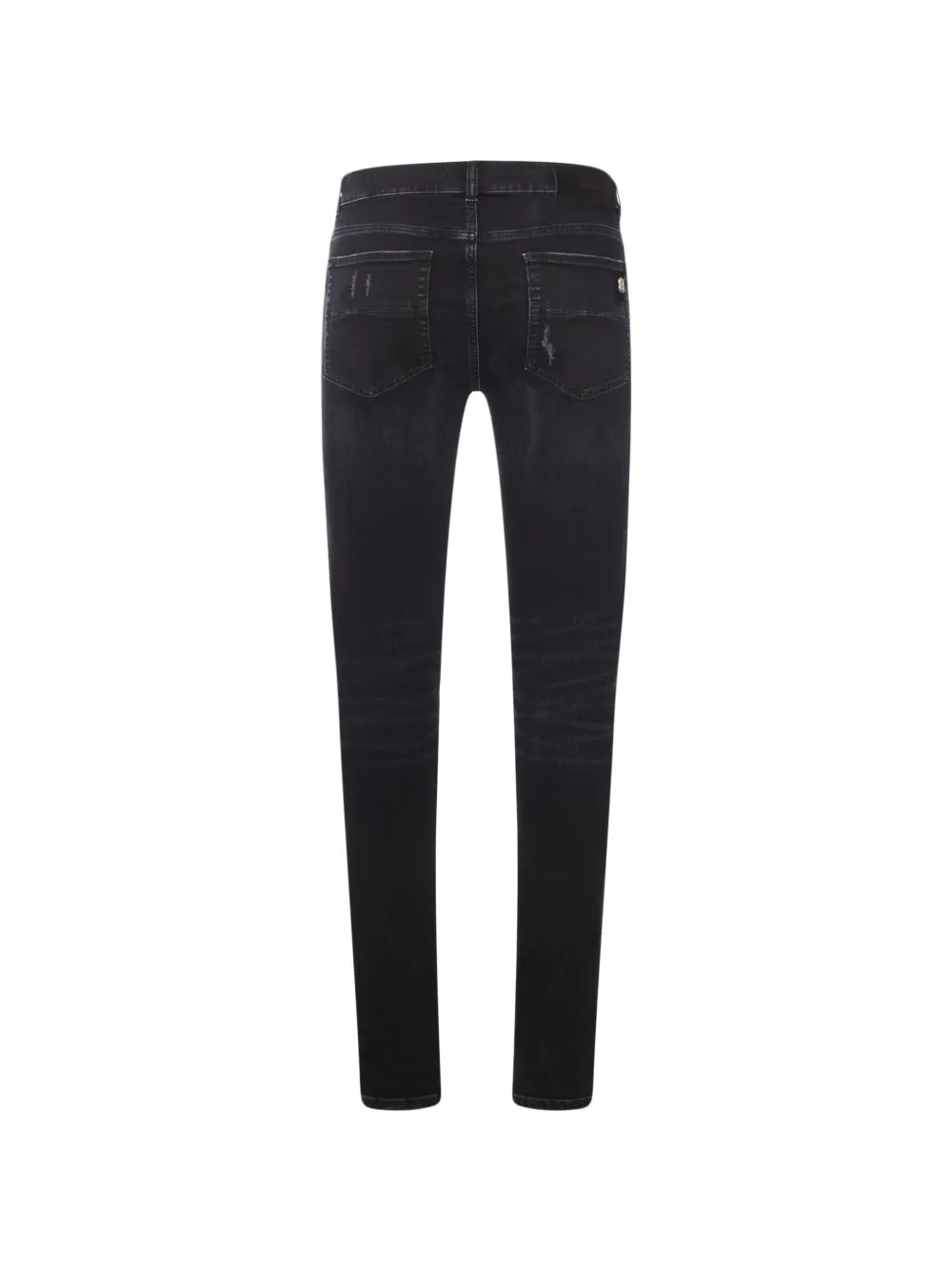 stud-embellished distressed jeans