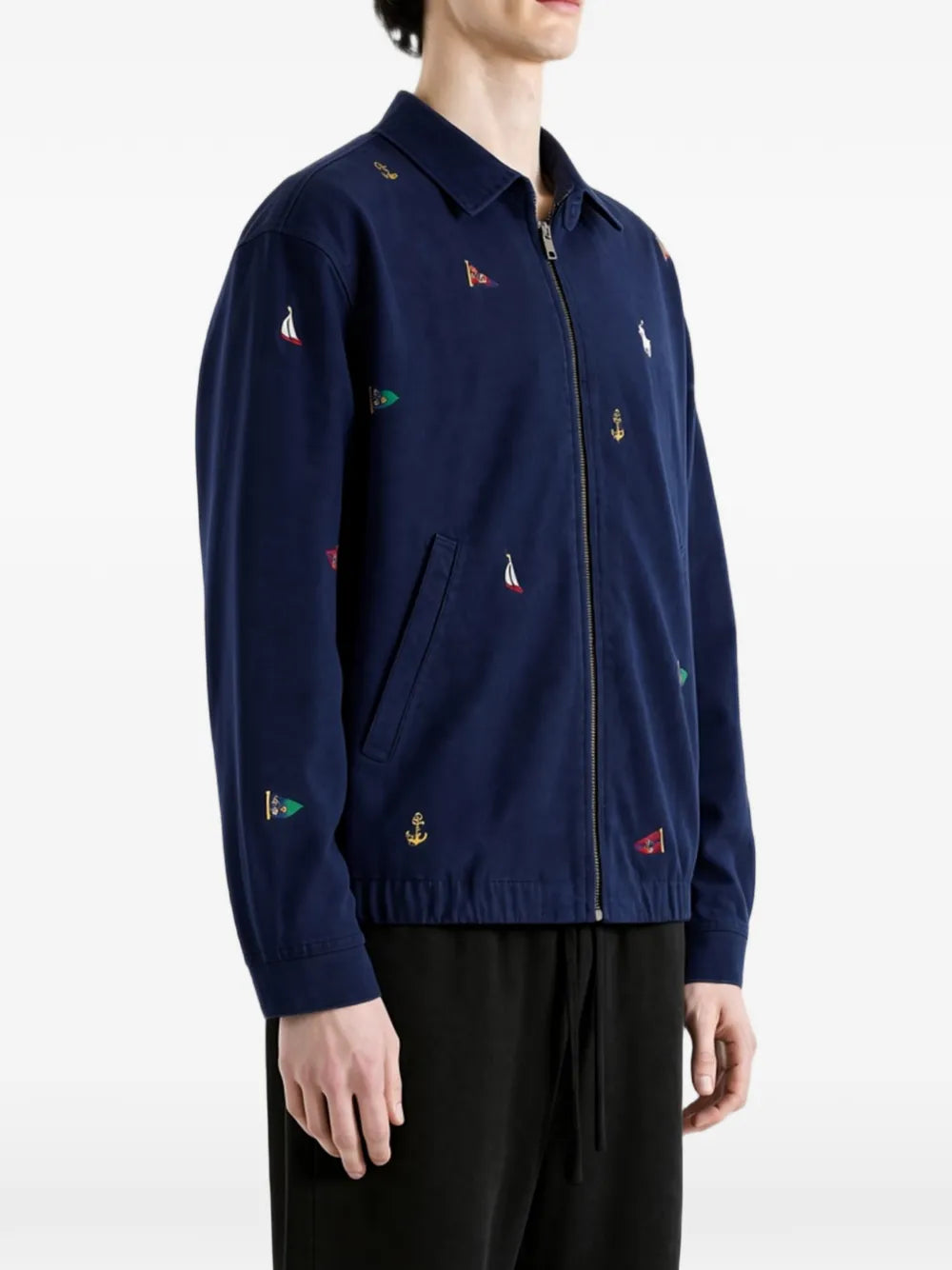 Bayport embroidered-motif zip-up jacket