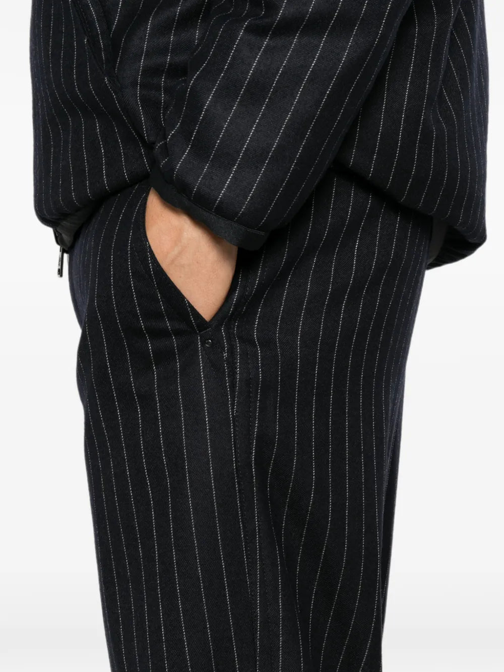 pinstripe-pattern trousers