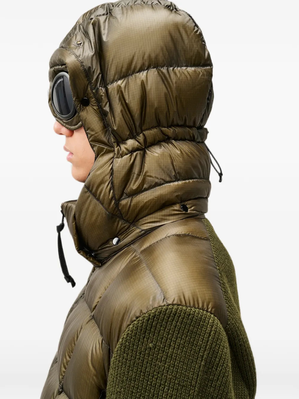 Goggle hood padded jacket