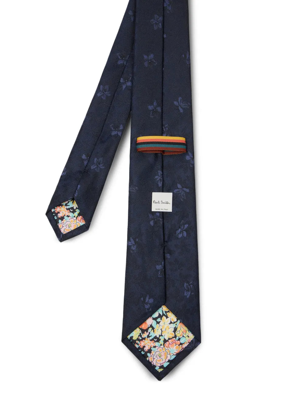 navy tonal floral silk tie