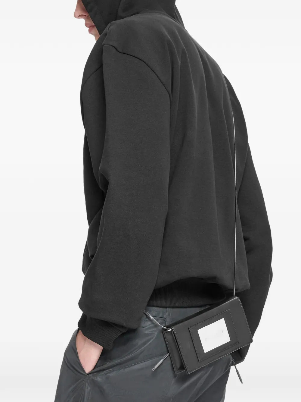 logo-plaque drawstring hoodie