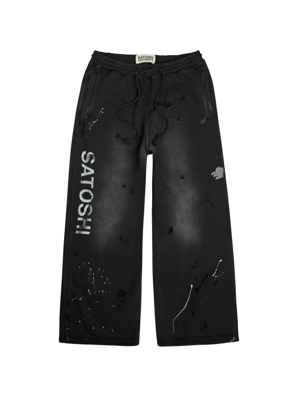 distressed paint-splatter track pants