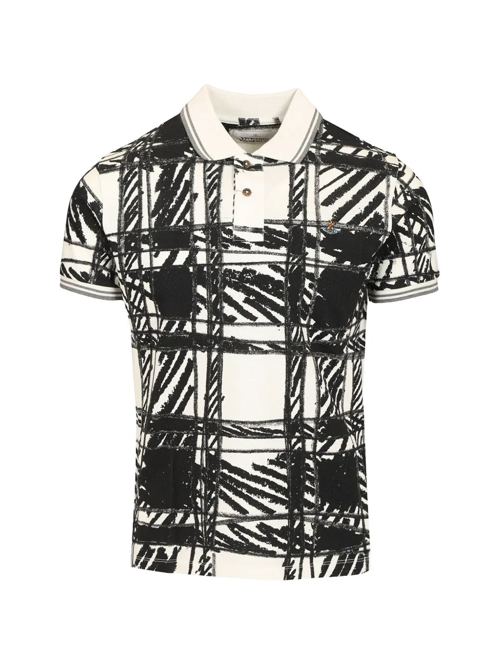 Scribble Orb-embroidered polo shirt