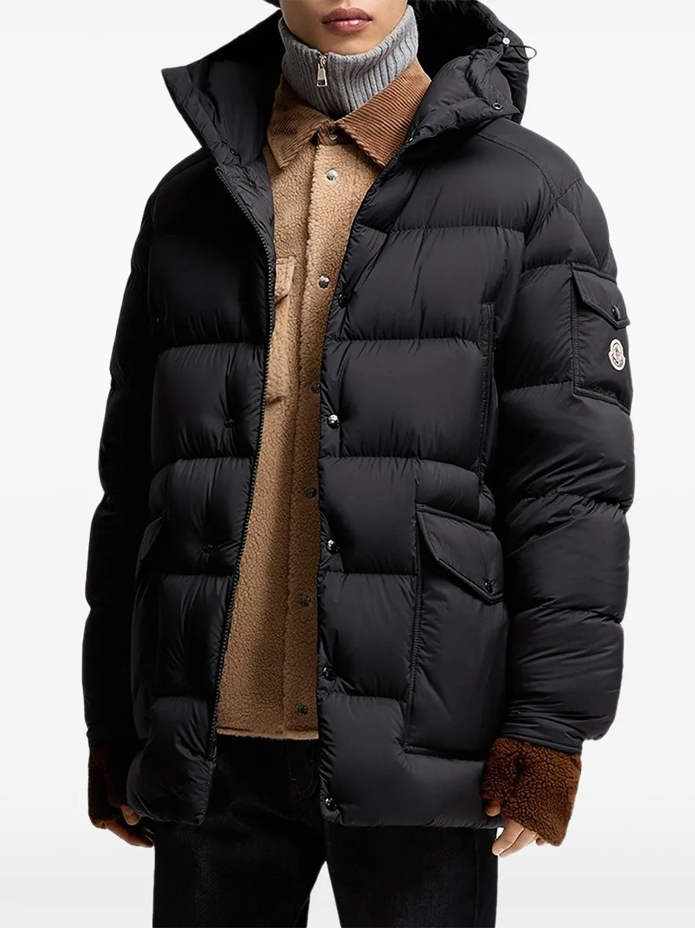 quilted hooded jacket