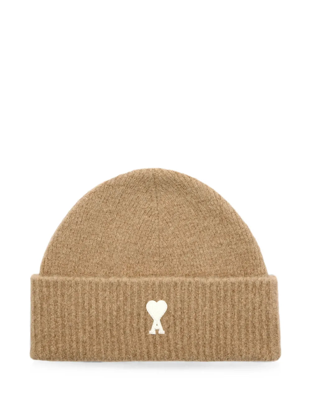 beige alpaca beanie with Ami de Coeur