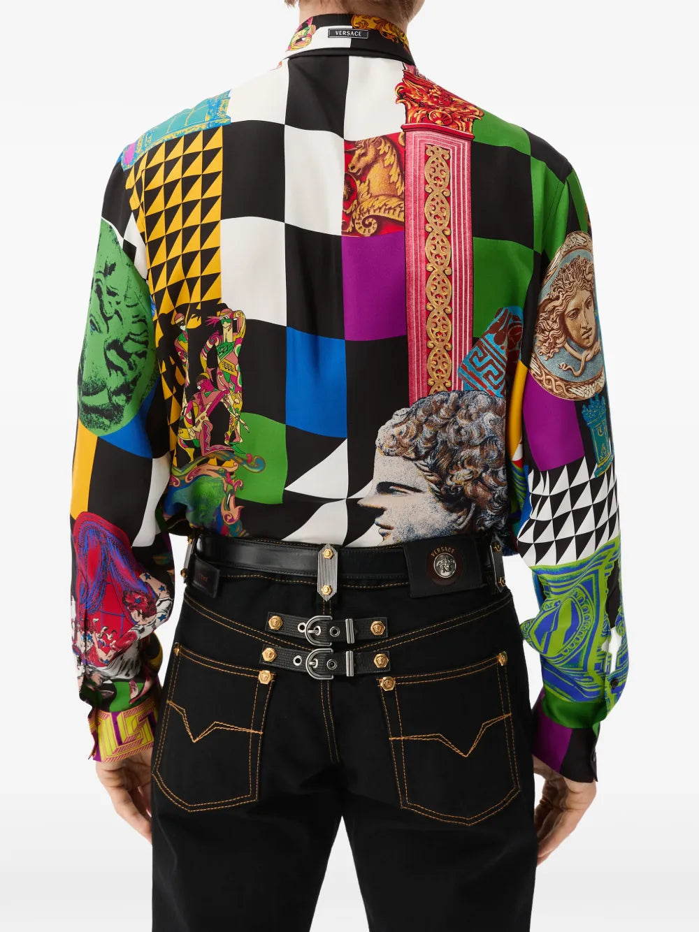 printed silk twill regular shirt
