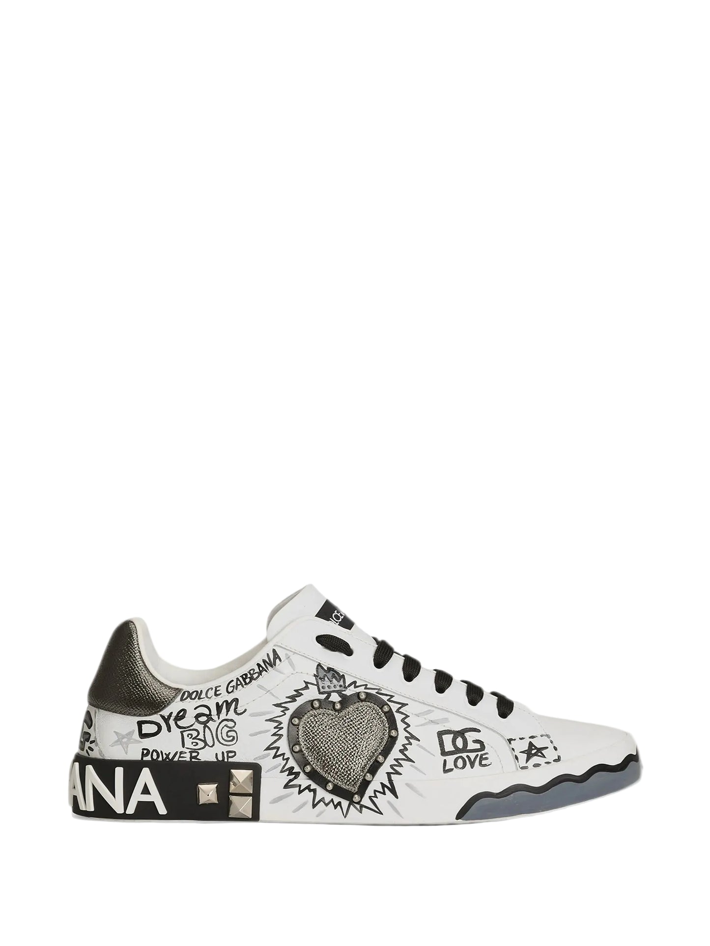 Portofino Embellished Heart-Patch Low-Top Sneakers