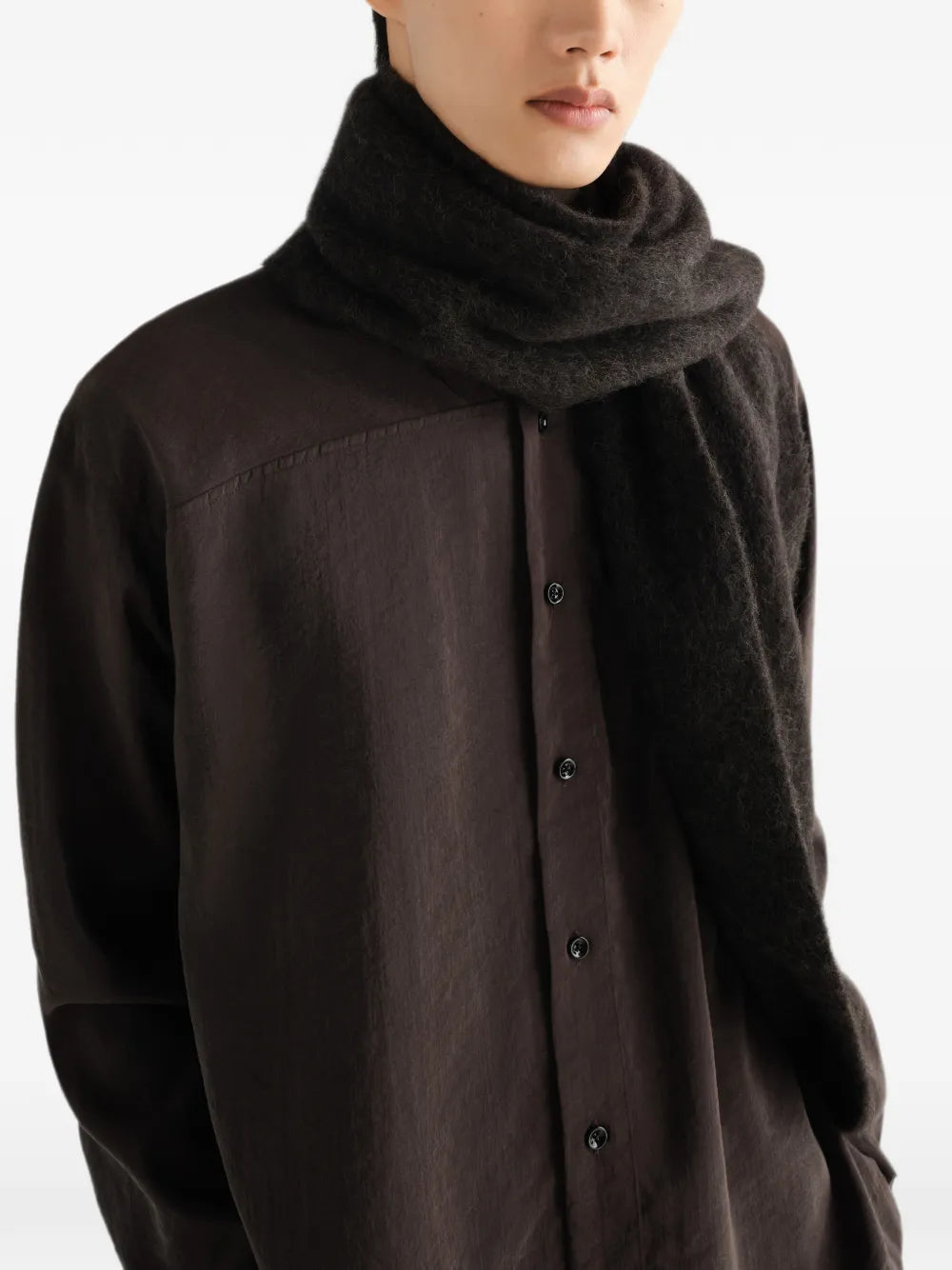 fluffy scarf in alpaca wool blend