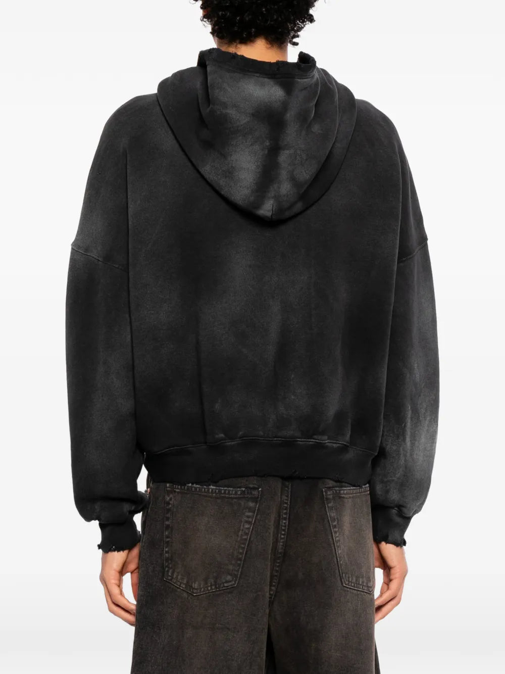 paint-splatter distressed hoodie