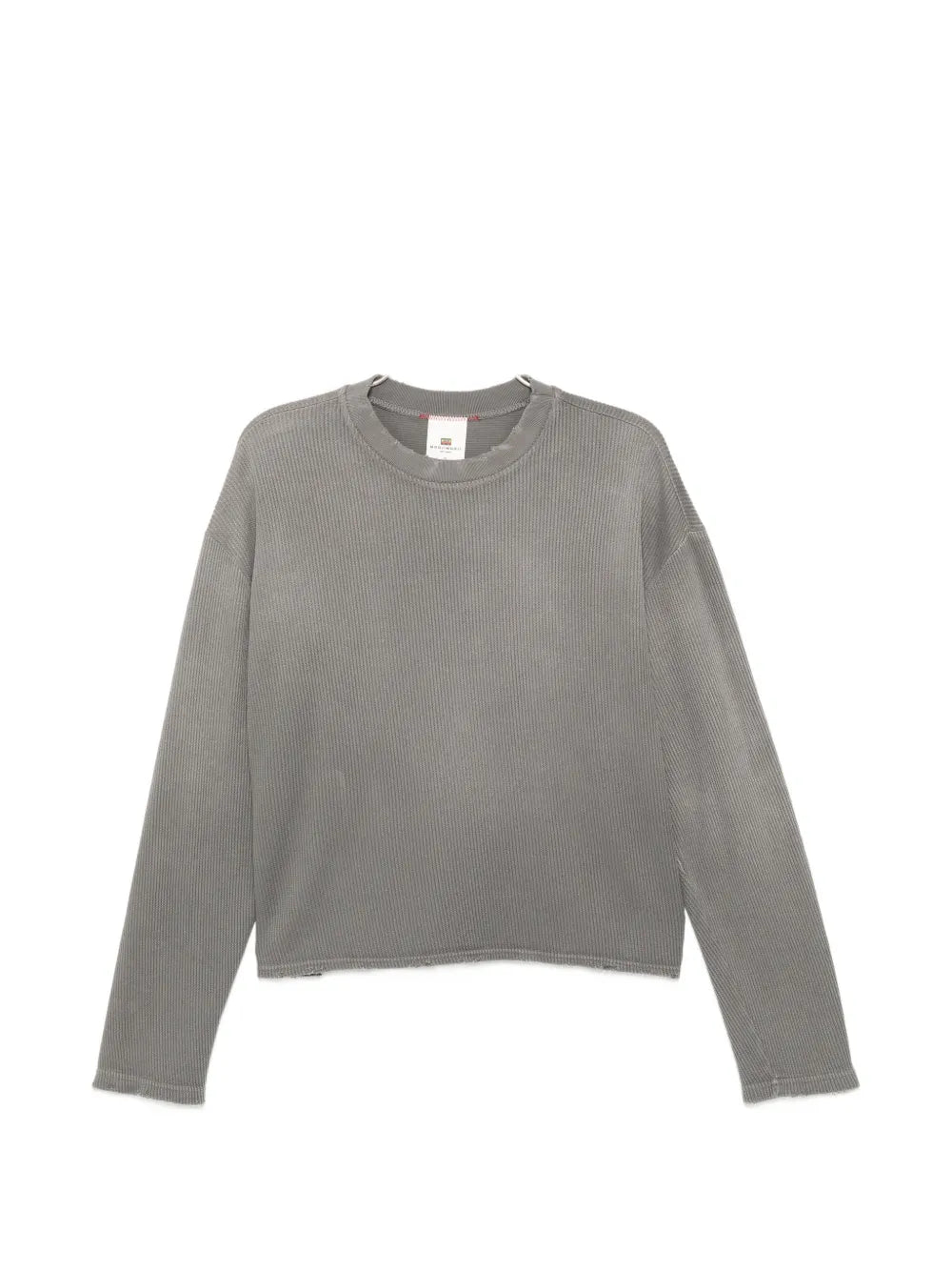 waffle-knit raw-edge sweater
