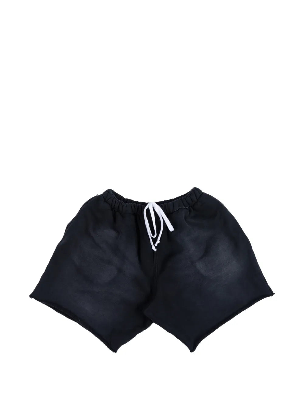 raw-edge drawstring shorts