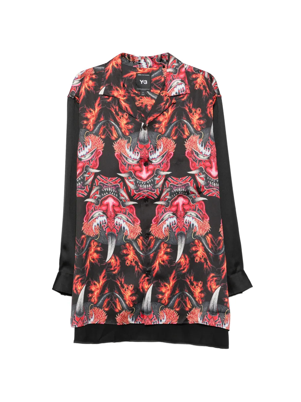 graphic-print button-down shirt