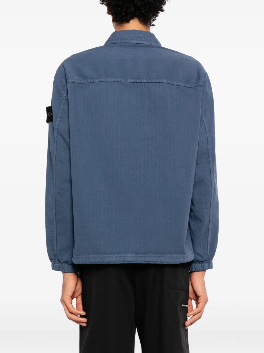 Compass-patch herringbone shirt
