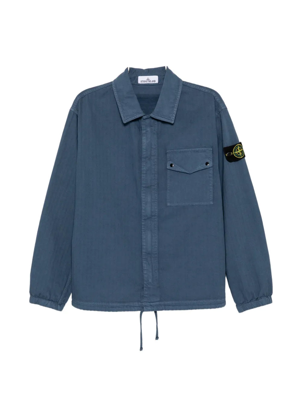 Compass-Patch Herringbone Shirt