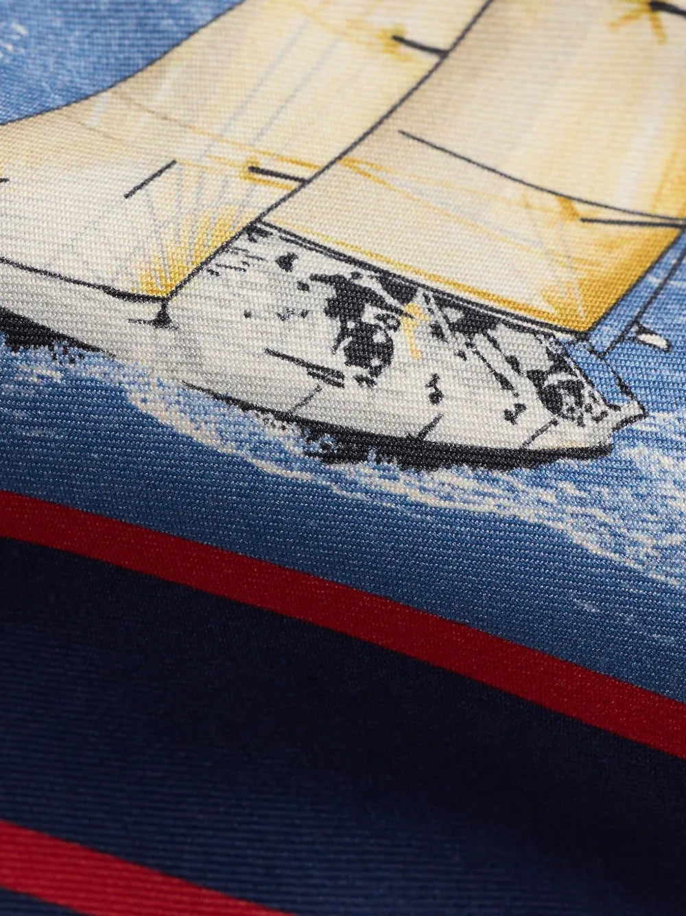 sailing-print striped silk tie