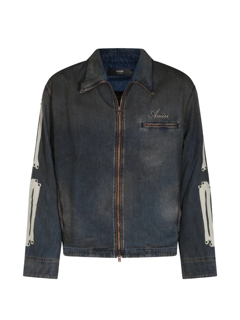 Skels leather-patch denim jacket