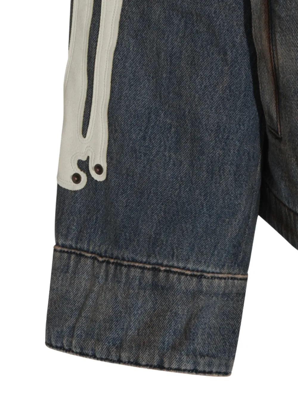 Skels leather-patch denim jacket