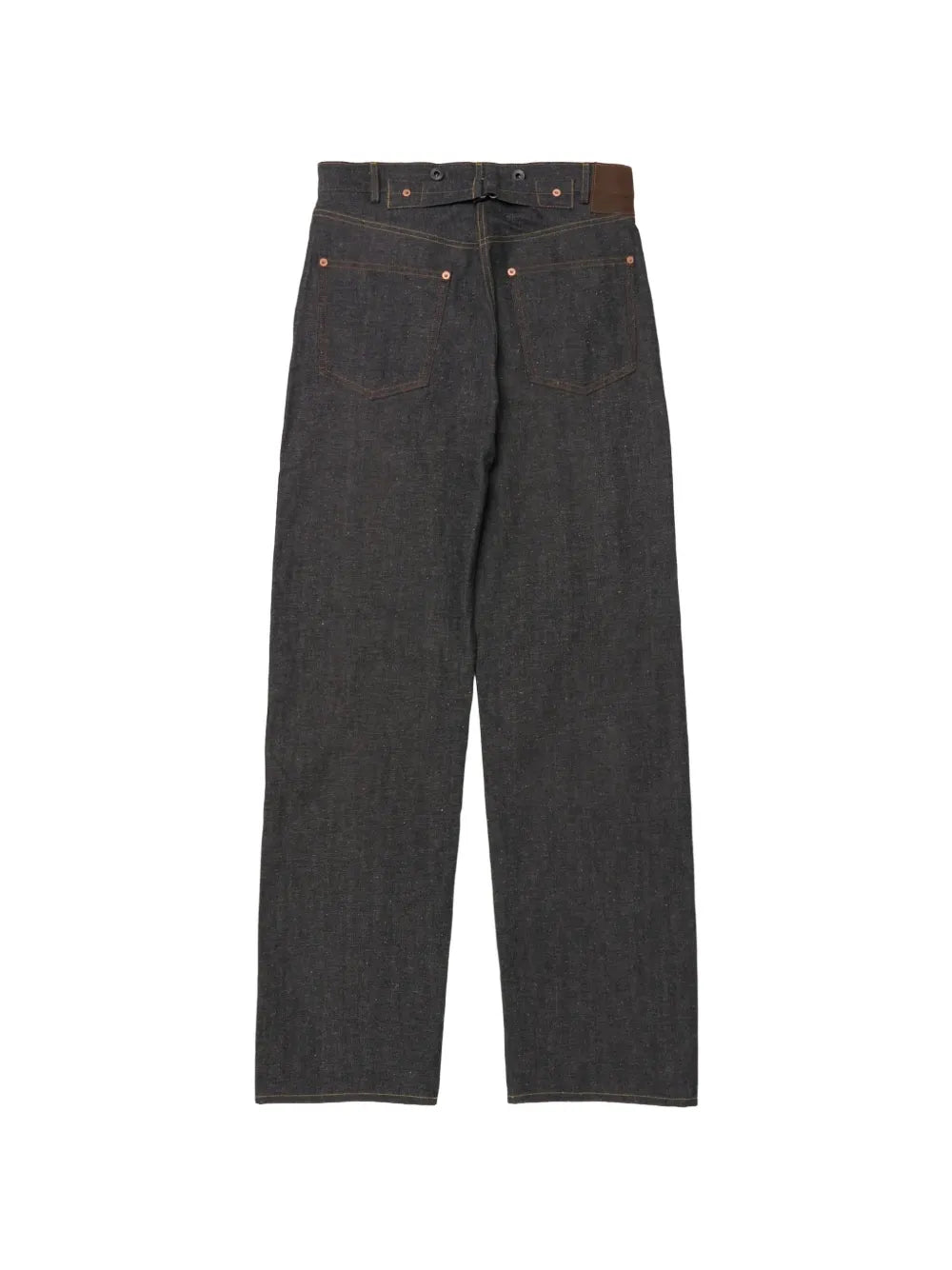 buckle-strap straight-leg jeans
