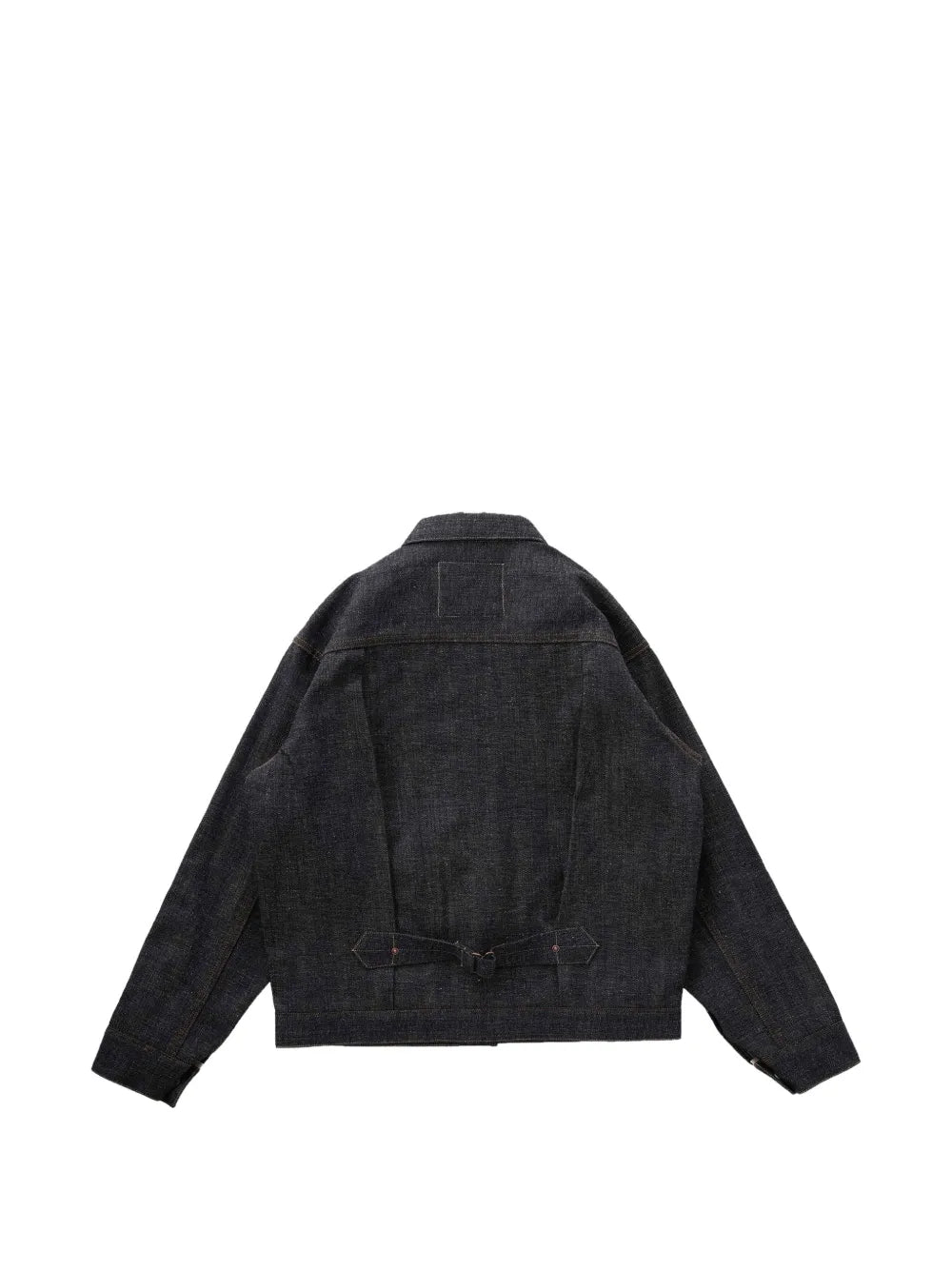 pleated cinch-back denim jacket
