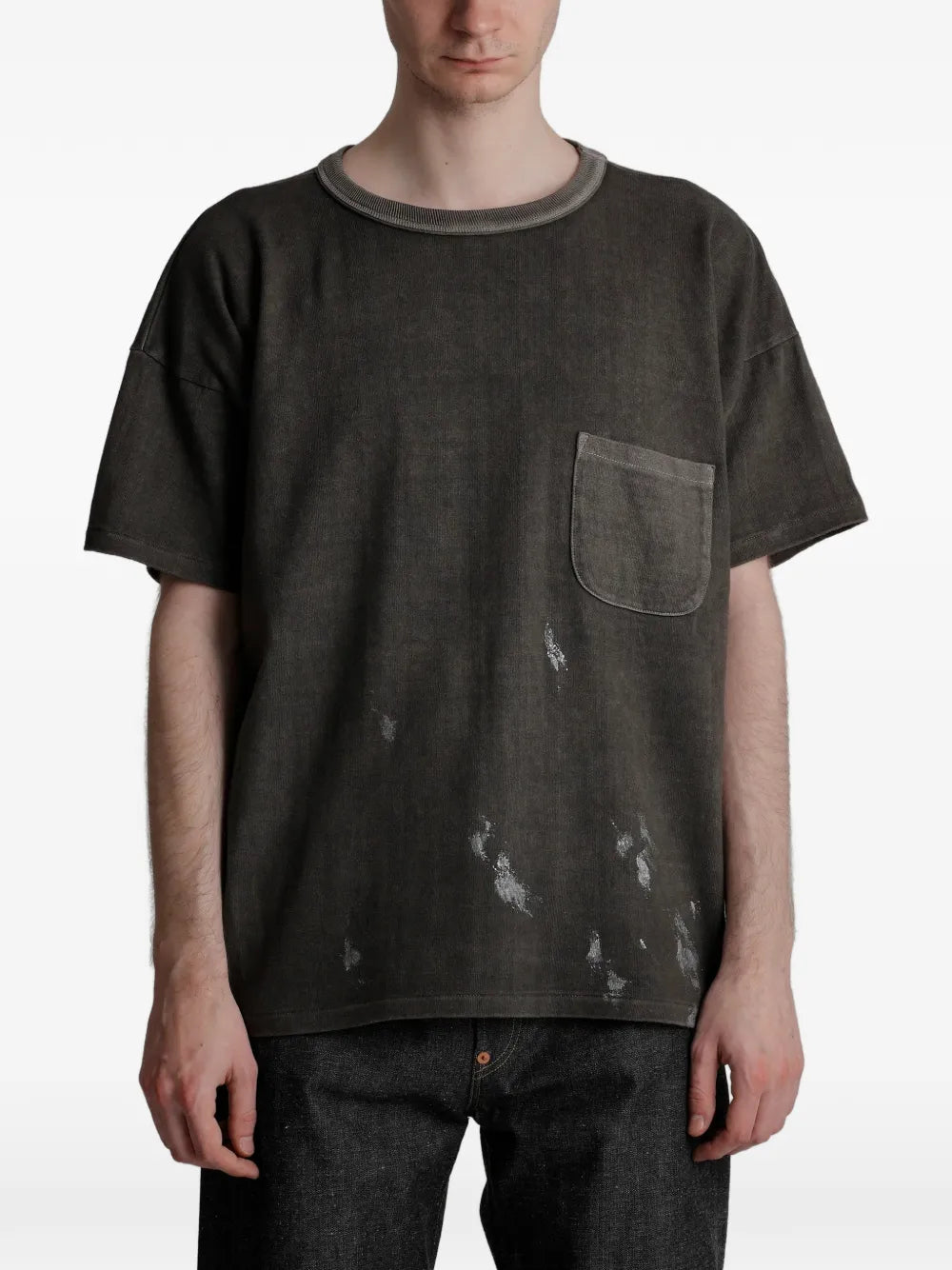 Sumi Kira paint-splatter chest-pocket t-shirt