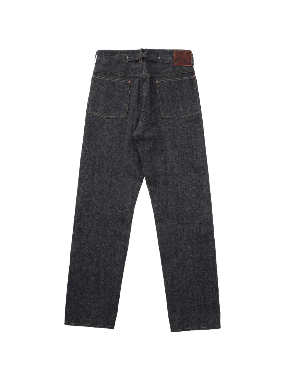 buckle-strap straight-leg jeans