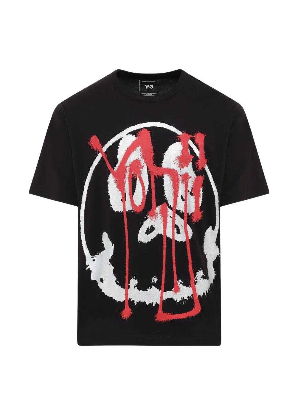 skull graphic T-shirt in black/red