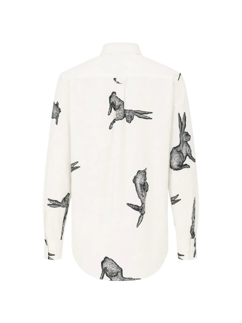 white Rabbit-print shirt