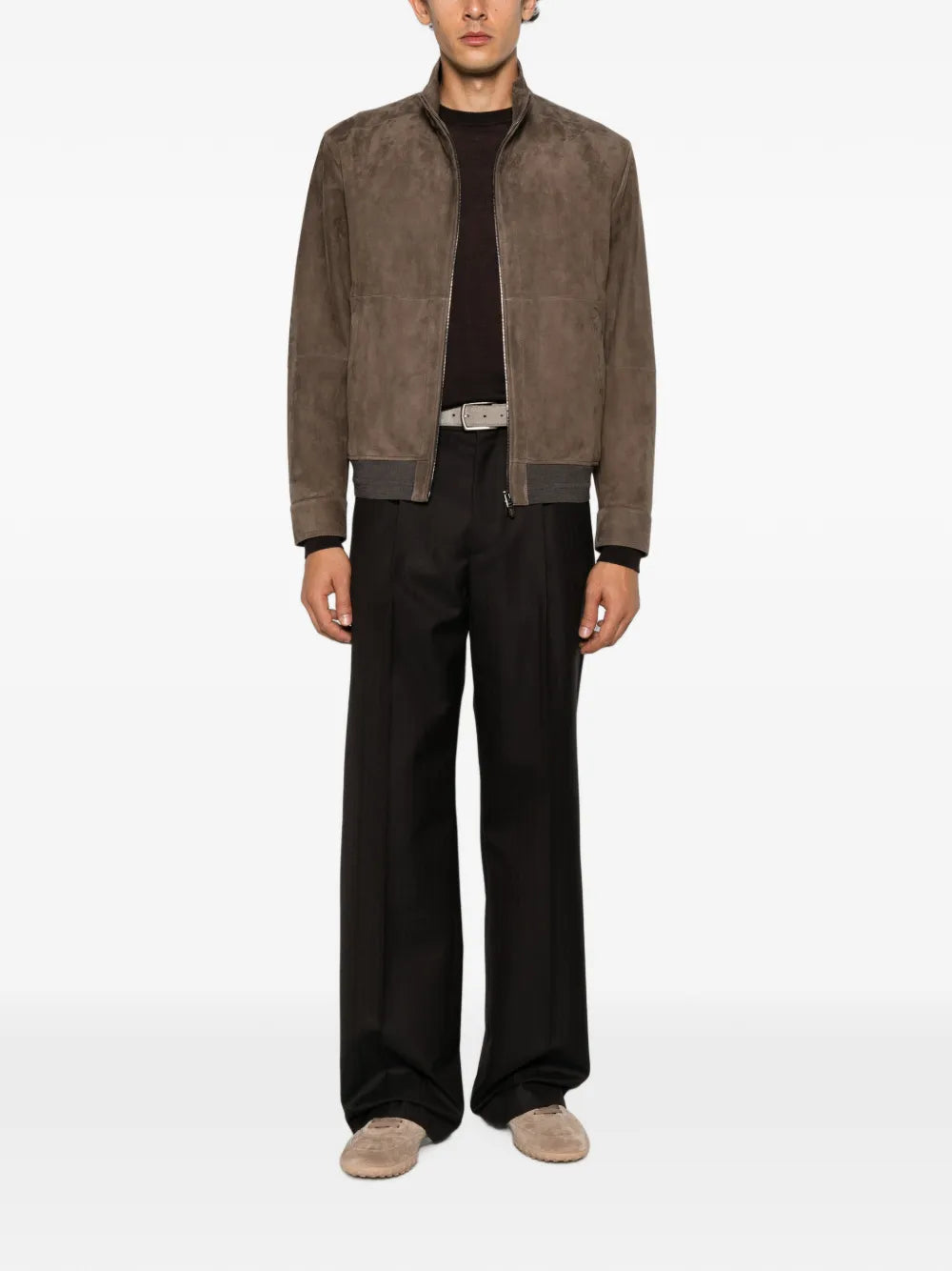 suede zip-up jacket