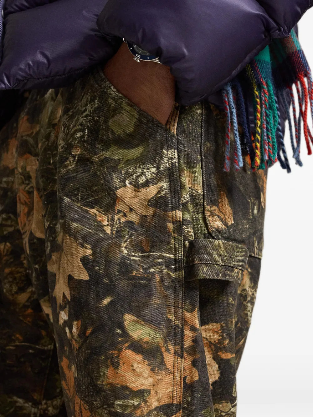 Polo Dungaree Fit forest-print trousers