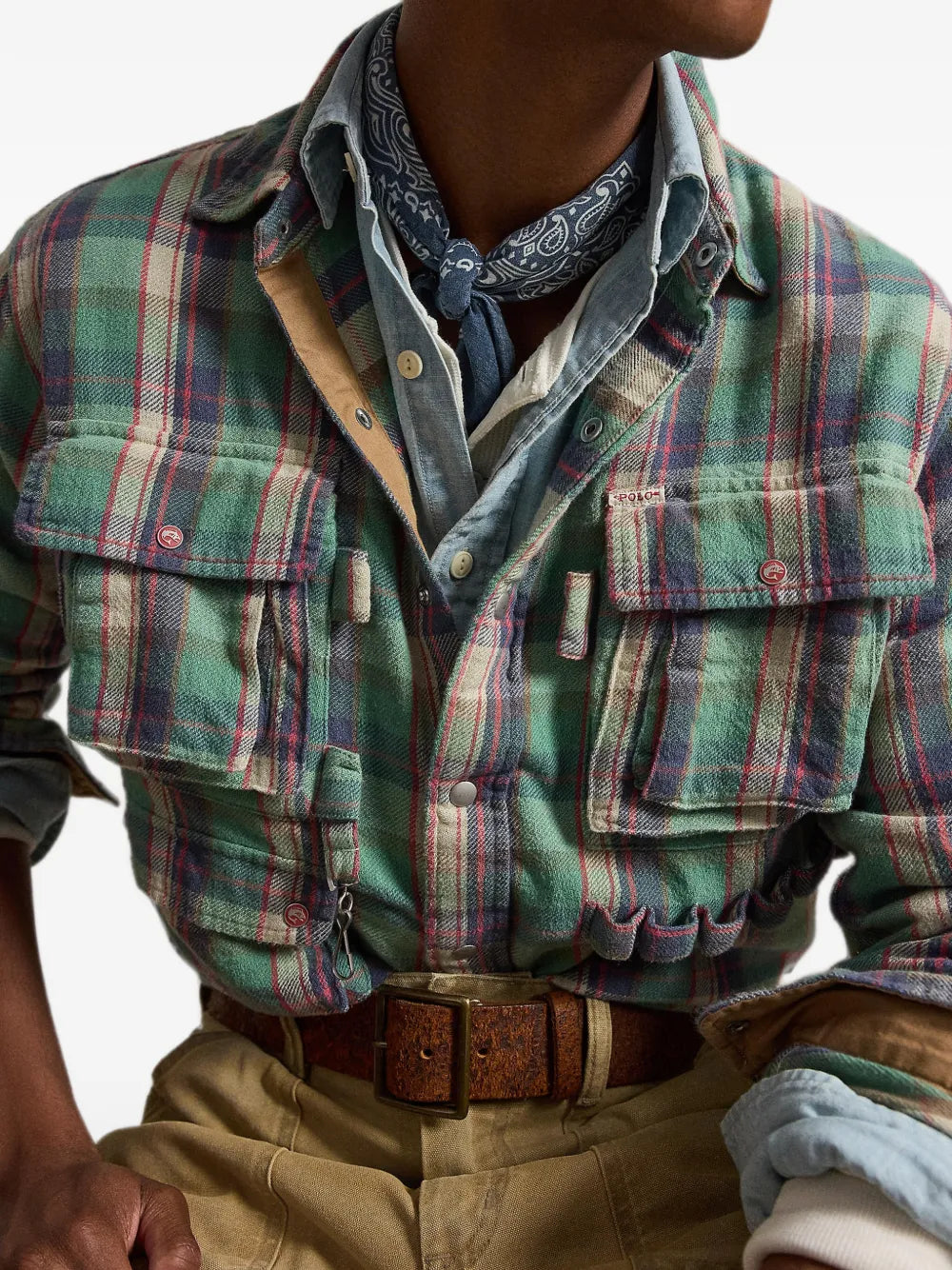 classic-fit plaid brushed flannel shirt