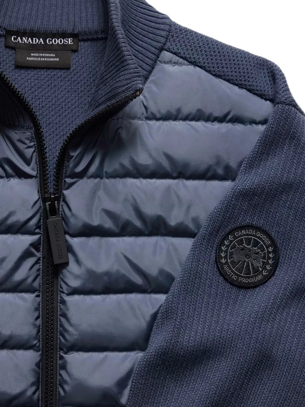 HyBridge panel-knit wool padded jacket