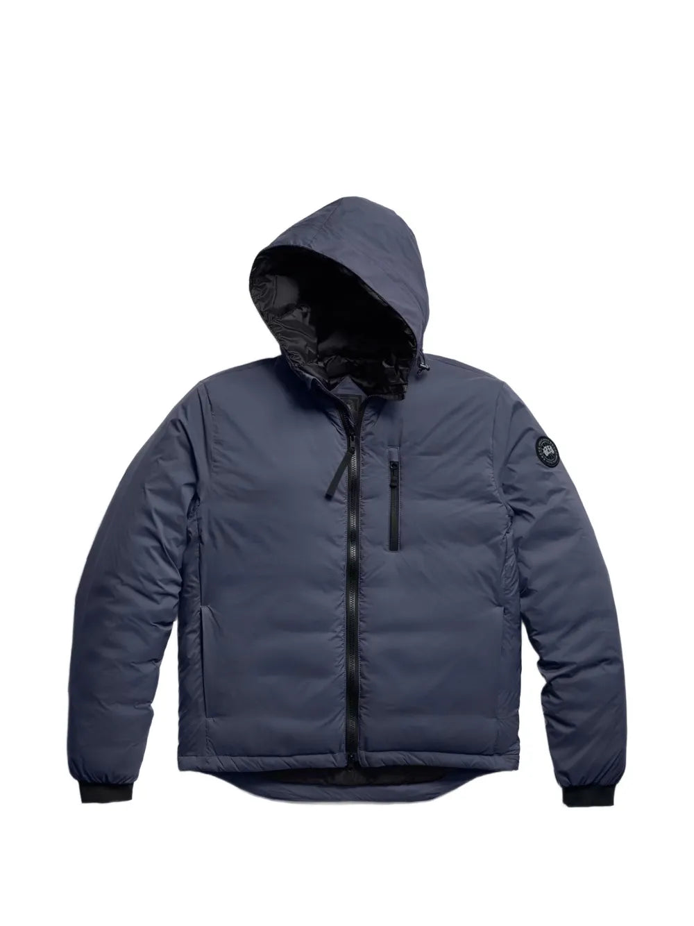 logo-patch hooded padded jacket