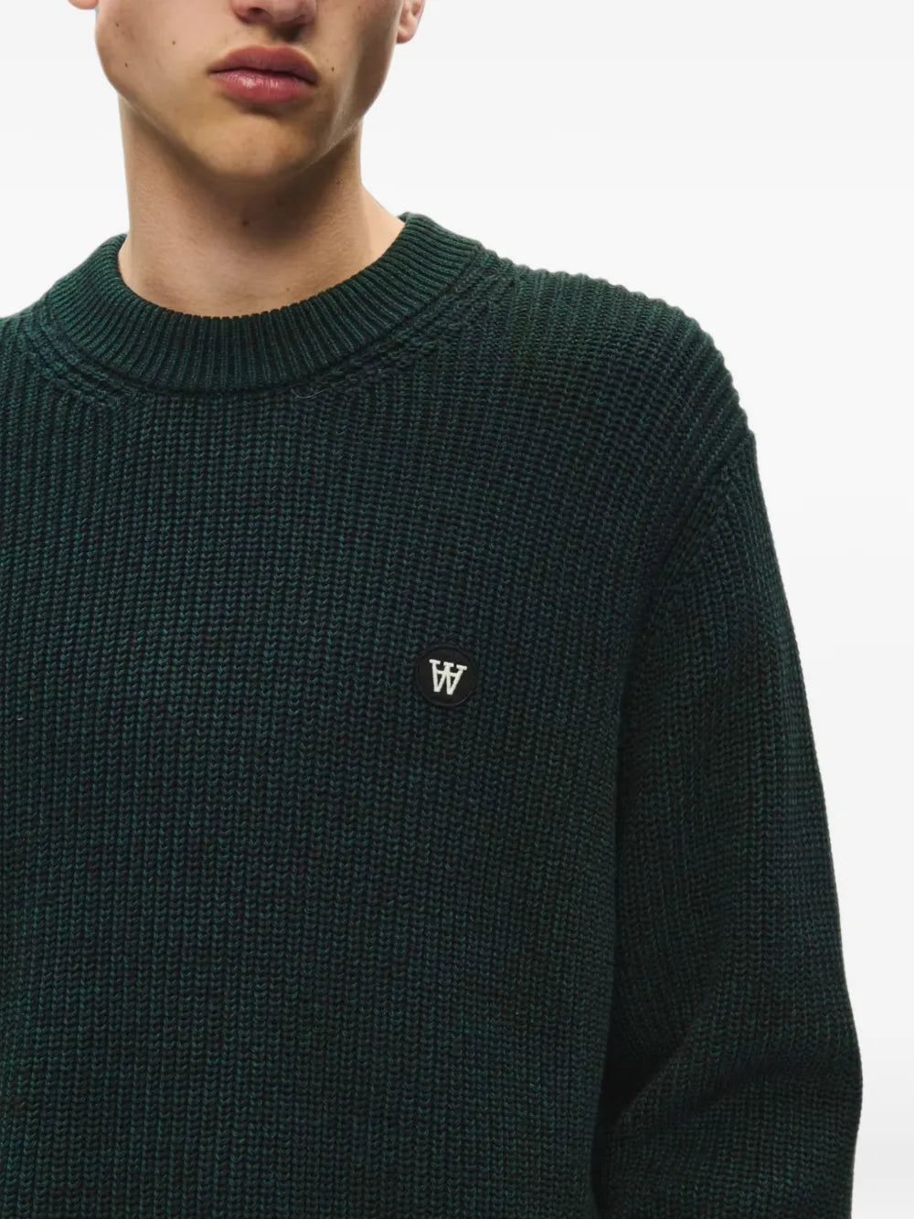 logo-patch ribbed-knit sweater