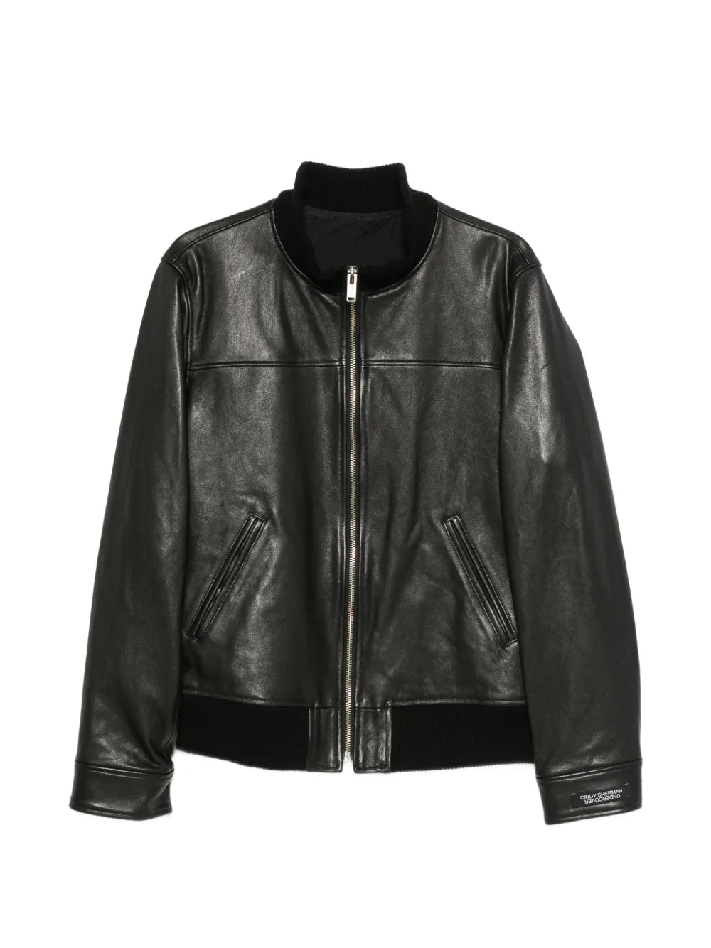 X Cindy Sherman graphic-print leather jacket