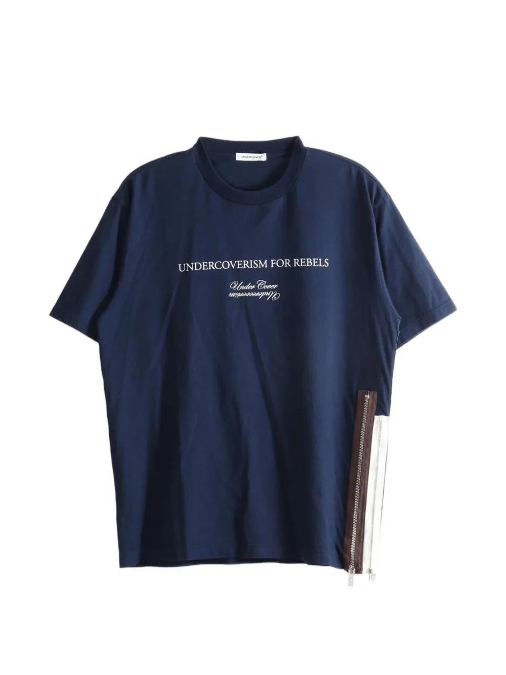 slogan-print zip-detail t-shirt