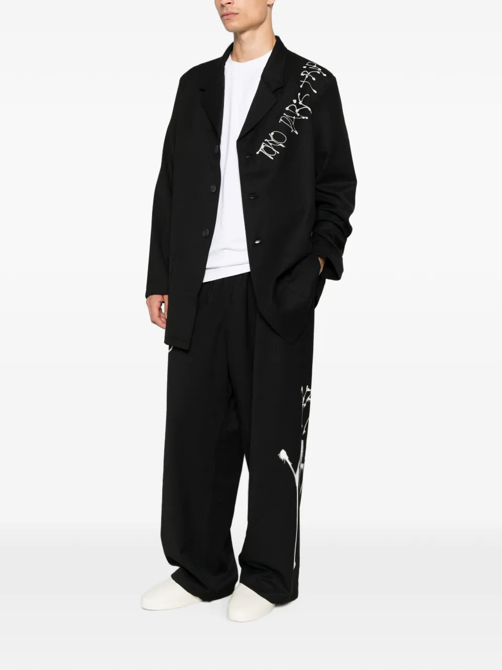 Chito Graphic wide wool trousers