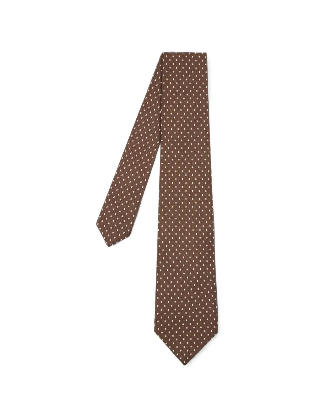 brown silk pin dot tie
