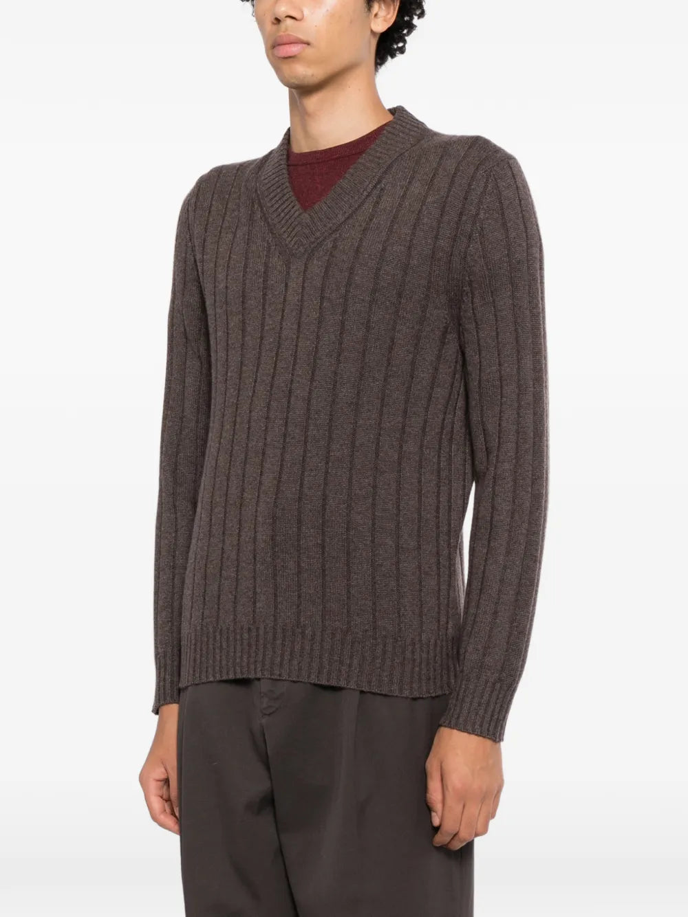 ribbed-knit jumper