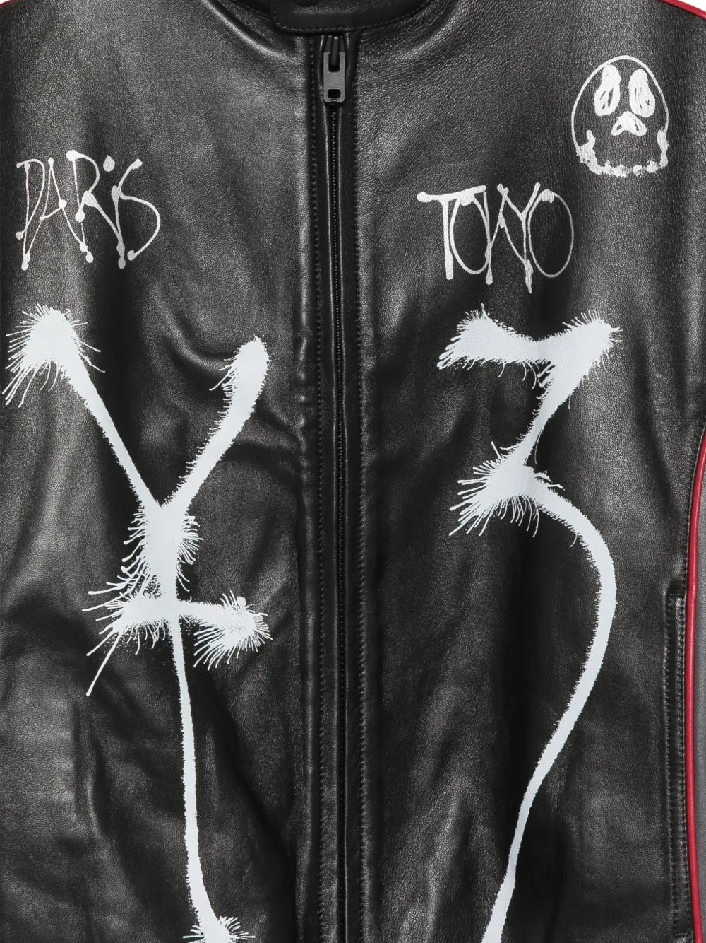 Chito graffiti-print leather jacket